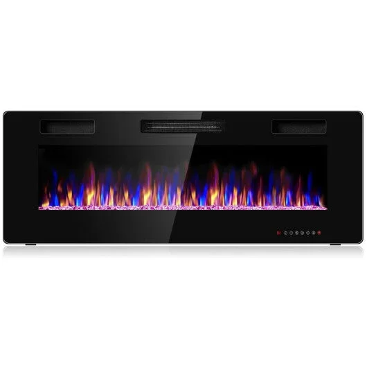 50 Inch Recessed Ultra Thin Electric Fireplace With Timer