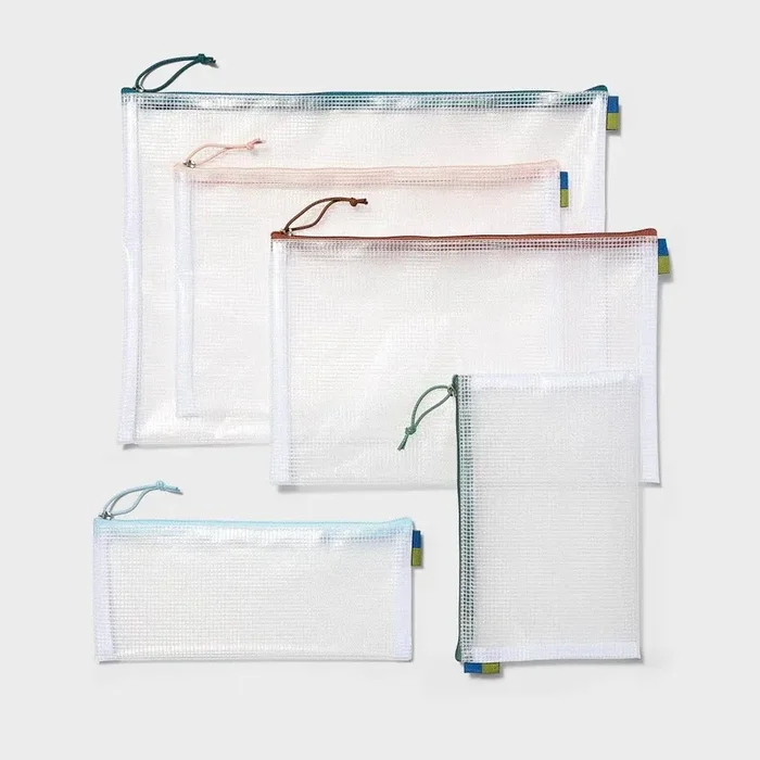5pc Clear Toiletry Set – Travel Cosmetic Storage Pouches