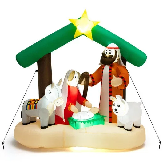 6.7 Feet Christmas Inflatable Nativity Scene With LED Lights