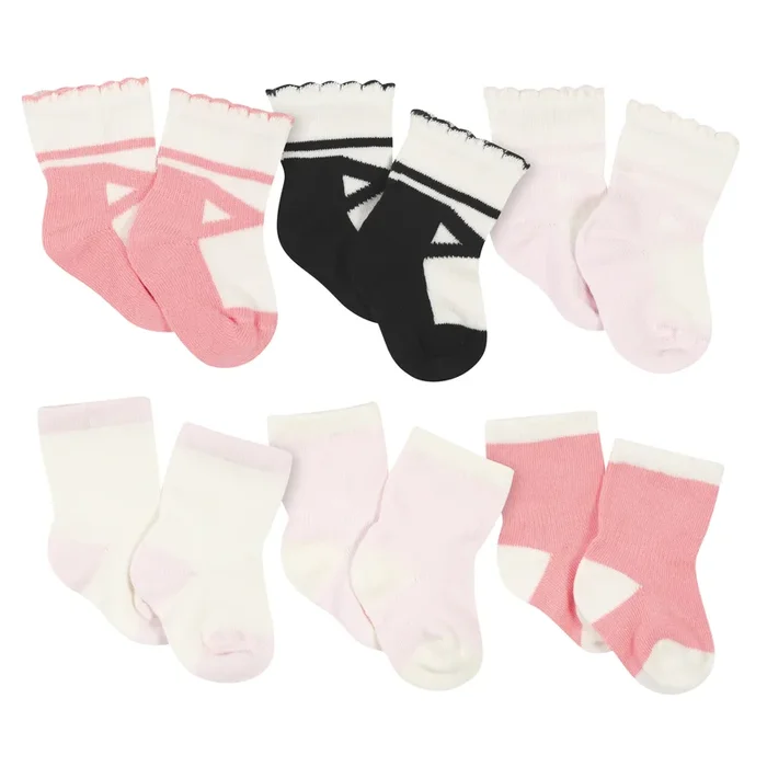6-Pack Baby Girls Ballerina Wiggle Proof® Socks