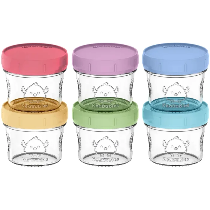 6-Pack Prep Jars Food Glass Containers