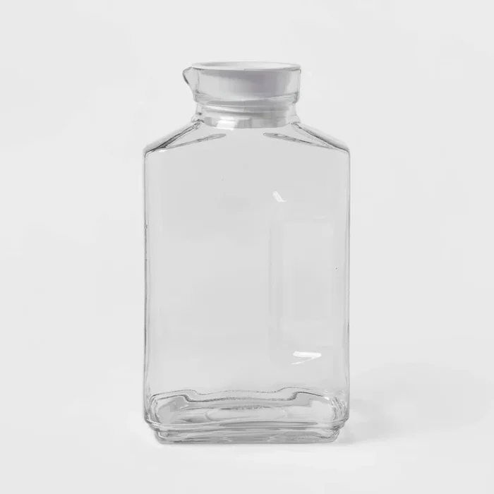 64oz Glass Straight Side Pitcher with Lid