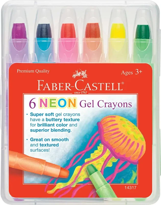 6ct Neon Gel Crayons