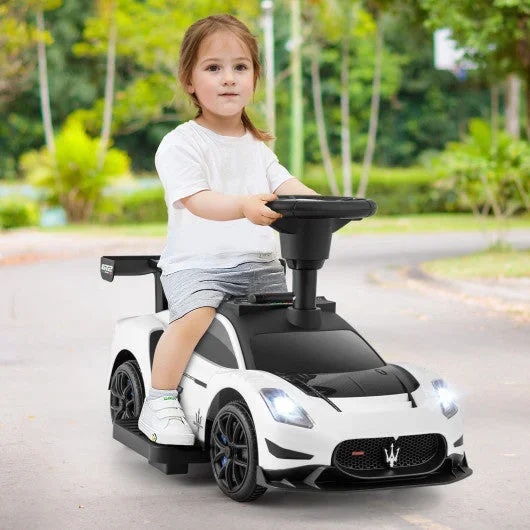 6V Electric Kids Ride on Push Car Maserati Licensed With Foot Pedal and Music-White