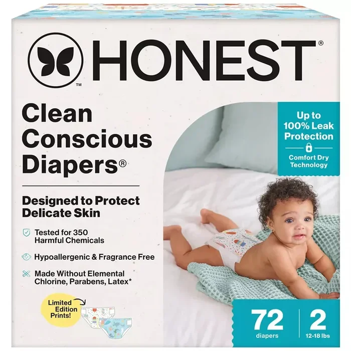 72ct Clean Conscious Diapers Size 2 – Ocean Bottoms + Chilly Cheeks