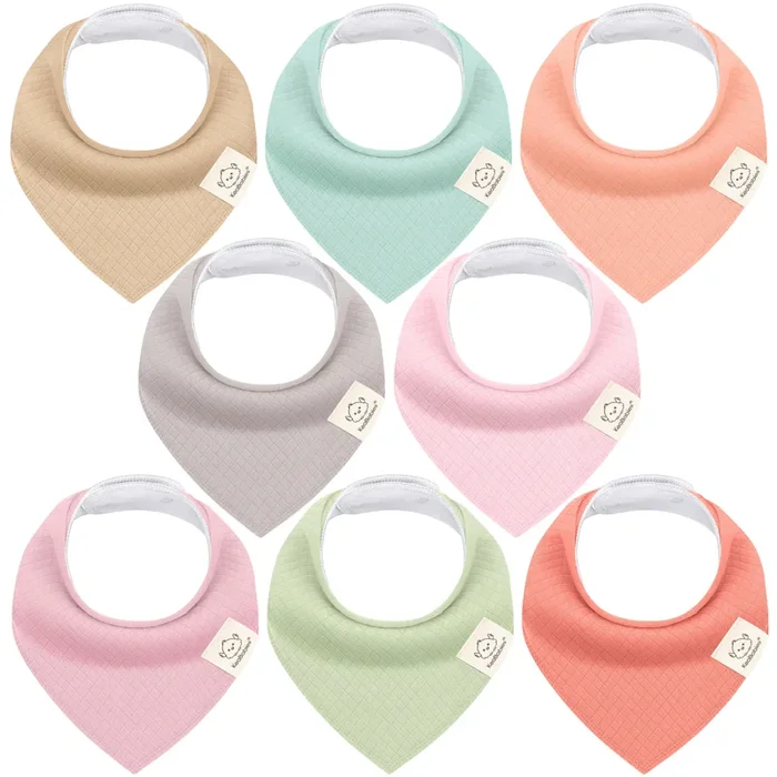 8-Pack Quin Bandana Bibs (Muted Pastel)