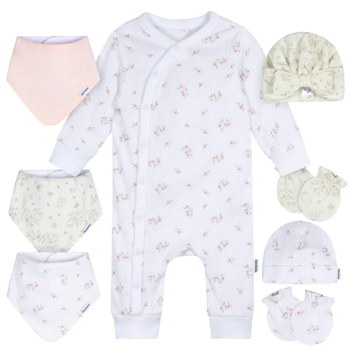 8-Piece Baby Girls Deer Baby Basics Gift Set