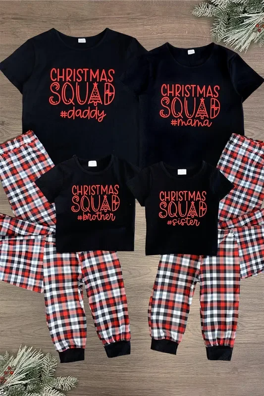 “Christmas Squad ” Family Pajamas – AND PET BANDANA!