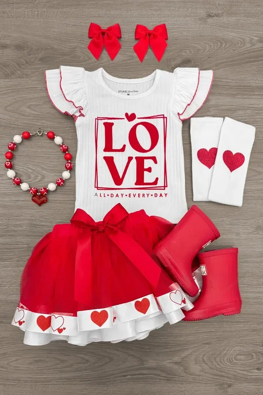 “Love, All Day Every Day ” Tutu Skirt Set