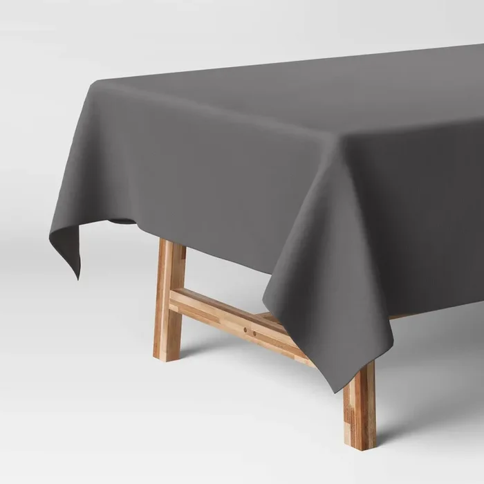 84″ x 60″ Solid Gray Tablecloth
