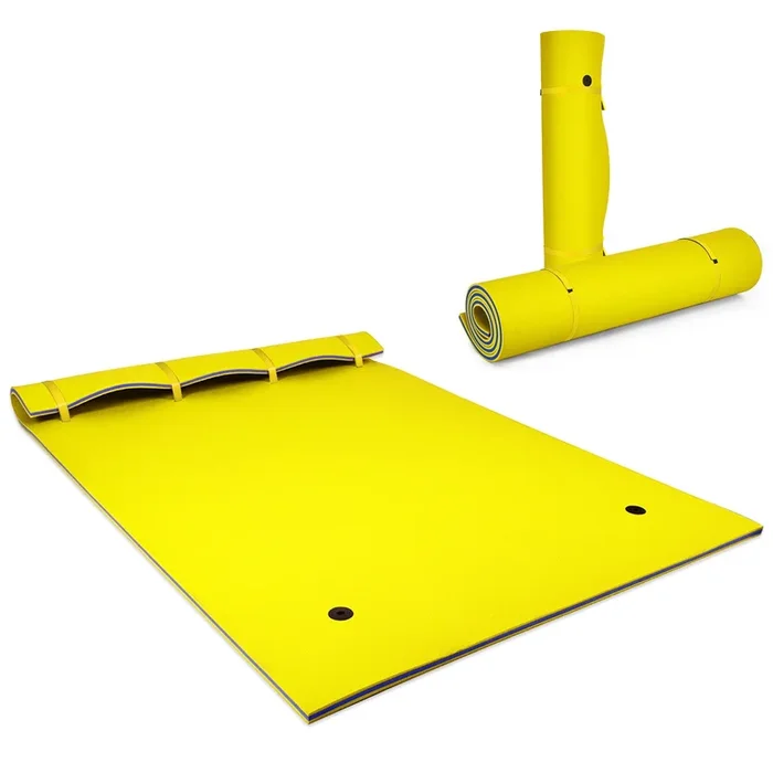 9′ X 6′ 3 Layer Floating Water Pad Foam Mat -Yellow