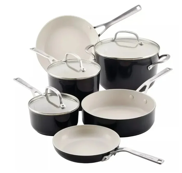 9pc Nonstick Cookware Set – Black
