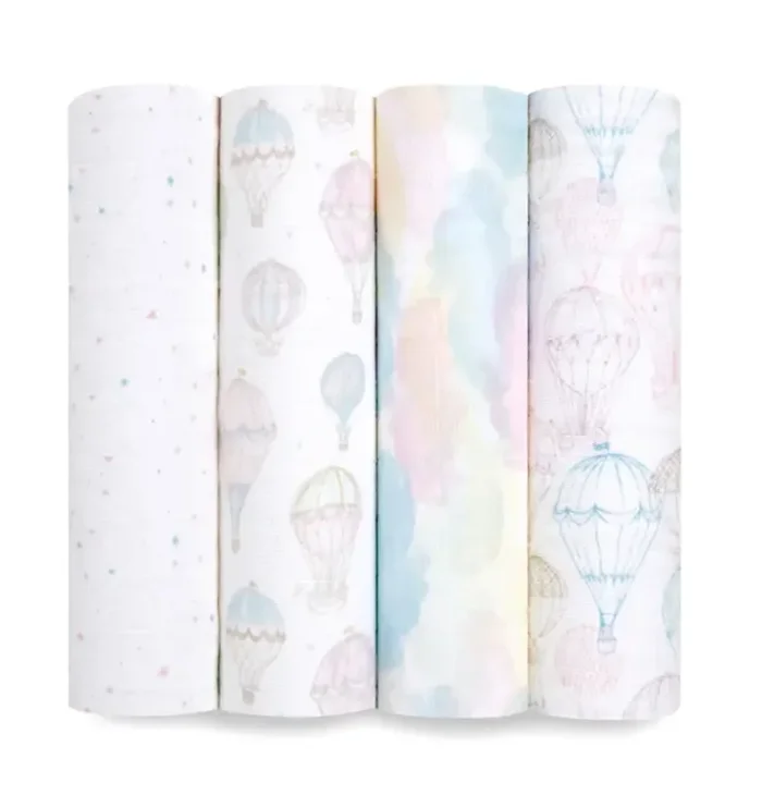 Above the Clouds Organic 4-Pack Muslin Swaddles