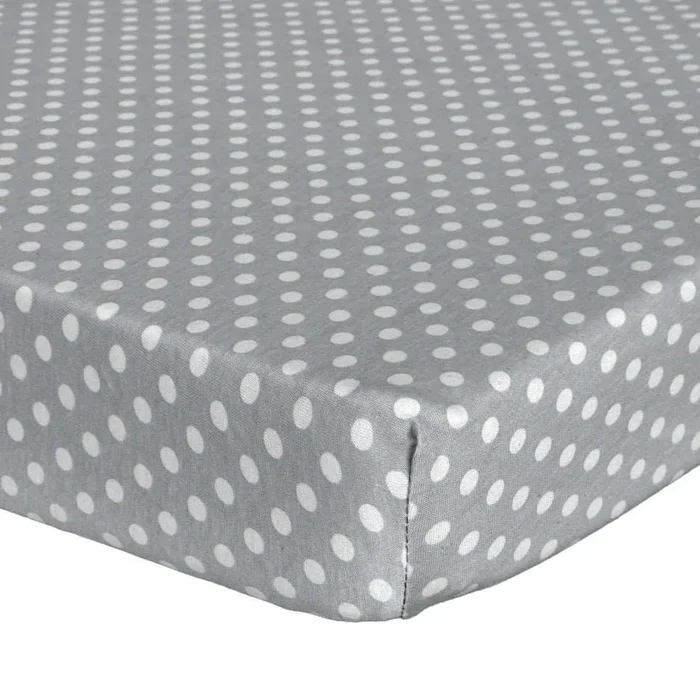 ABSTRACT FITTED SHEET POLKA DOT GREY FOR CRADLE – 18″ X 36″