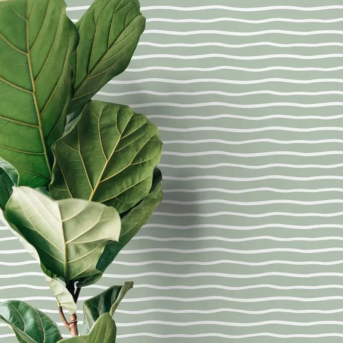 Abstract Wallpaper With Wavy Lines In Light Green And White – D747
