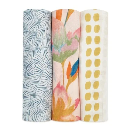 Aden and Anais 3-Pack Silky Soft Swaddles – Marine Gardens