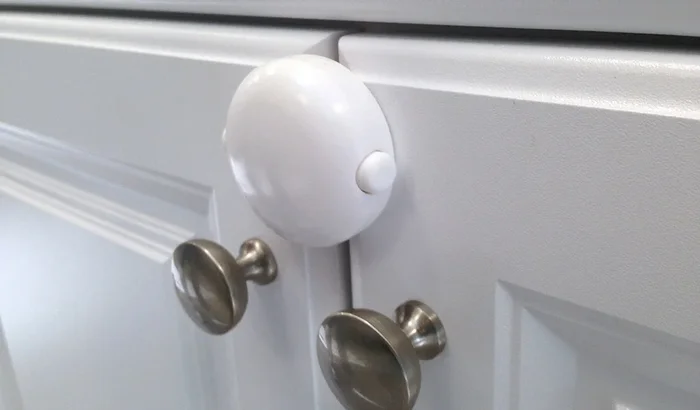 Adhesive Double Door Lock – White