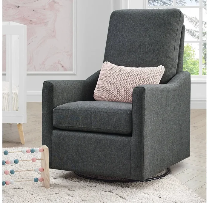 Adley Nursery Glider Swivel Chair – Charcoal