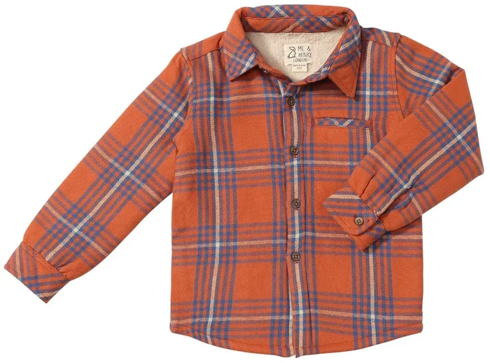 Adventurer Sherpa Lined Shirt | Orange Plaid