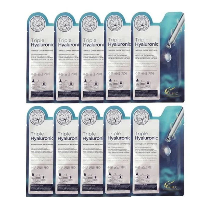AHC Triple Hyaluronic 100% Pure Cotton MASK Sheet 25ml x 10ea