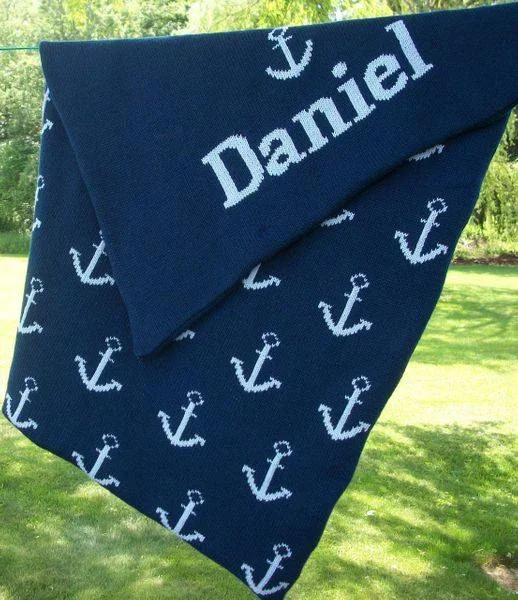 Anchors Double Cotton Knit Blanket