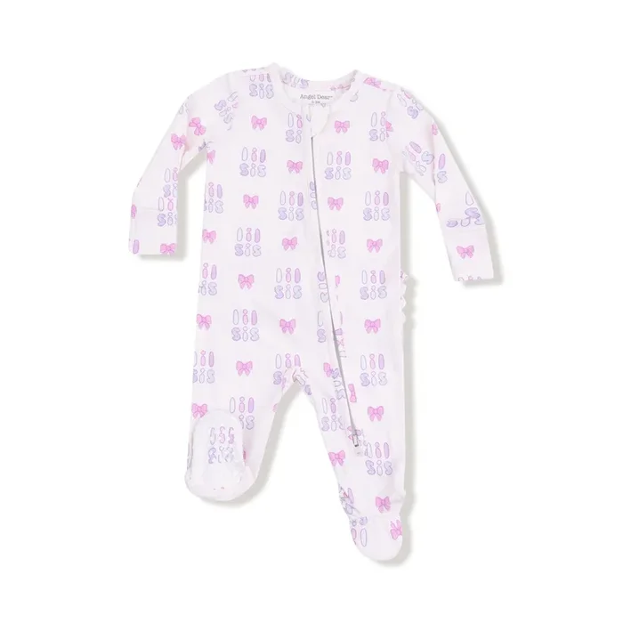 Angel Dear 2 Way Ruffle Zipper Footie | Lil Sis