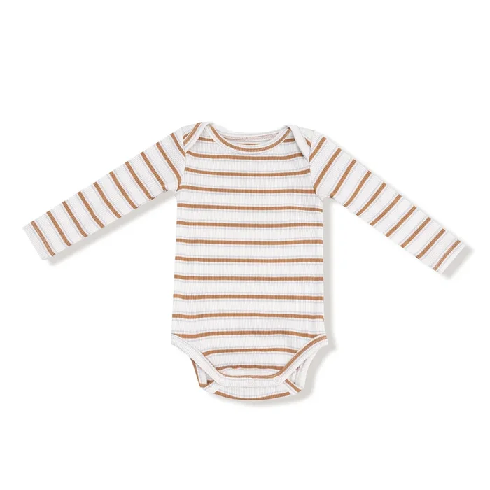 Angel Dear – Long Sleeve Ribbed Bodysuit – Vintage Stripe