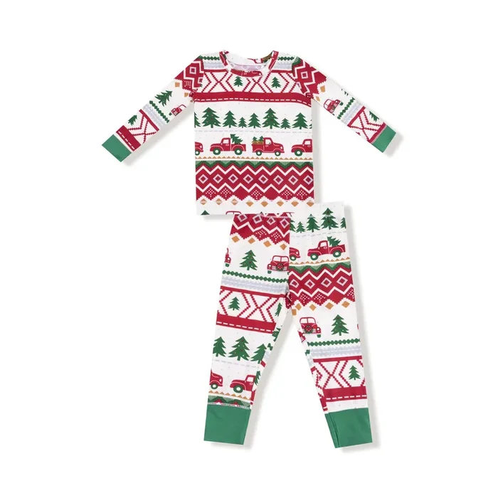 Angel Dear L/S Loungewear Set | Red Truck Fair Isle