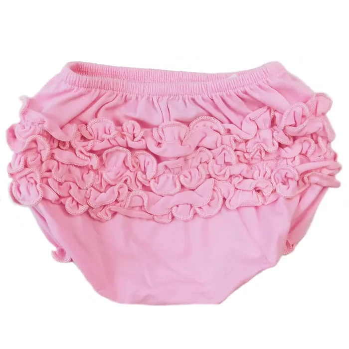 Annloren Baby & Toddler Girls Light Pink Knit Ruffled Butt Bloomer Diaper Cover