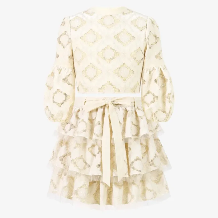 Ava Embroidered Top And Skirt – Oat