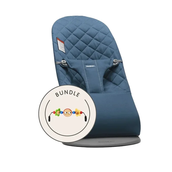 Baby Bouncer Bundle with Toy – Midnight Blue
