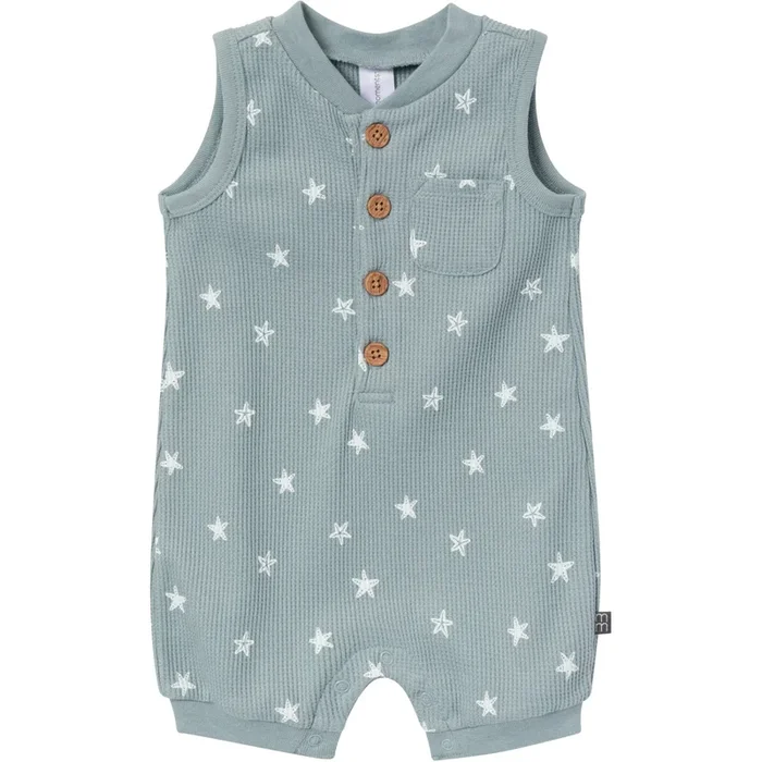 Baby Boys Teal Starfish Sleeveless Romper