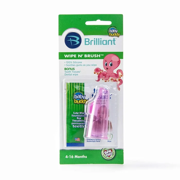 Baby Buddy Wipe-N-Brush – Pink