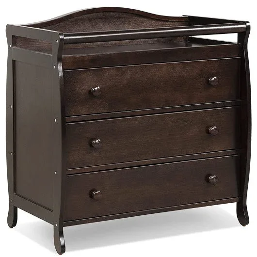Baby Changing Table Infant Diaper With 3 Drawers and Safety Belt-Brown