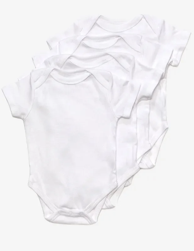 Baby Cotton Short Sleeve Bodysuits 4-pack