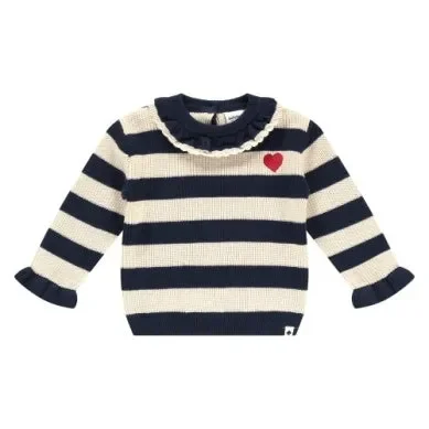 BABY GIRLS PULLOVER NAVY STRIPE