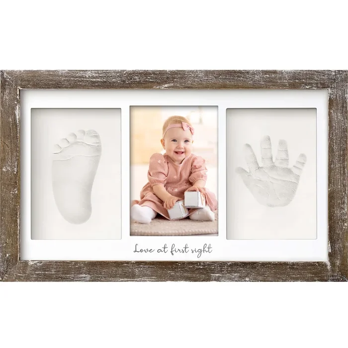 Baby Handprint & Footprint Keepsake Duo Frame (Barnwood)