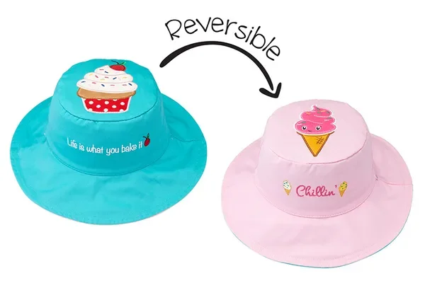 Baby/kids Reversible Sun Hat – Ice Cream | Cupcake