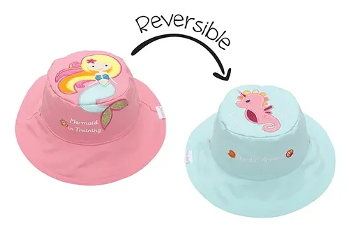 Baby/kids Reversible Sun Hat – Mermaid | Seahorse