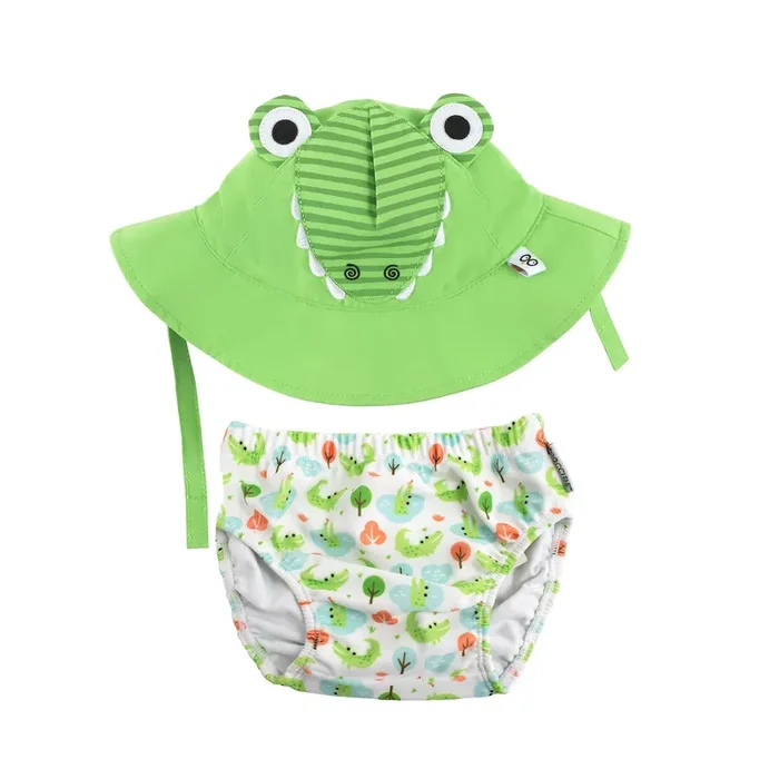 Baby Swim Diaper & Sun Hat Set – Aidan The Alligator