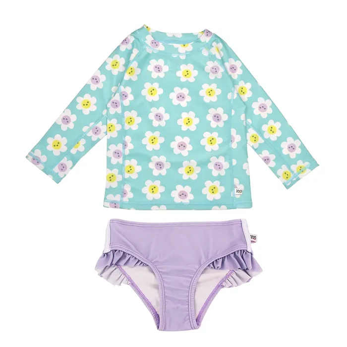 Baby/toddler Girls Swim Top & Bikini Bottoms Set – Daisy **pre-order (orders Will Ship In Full Early March ’25)**