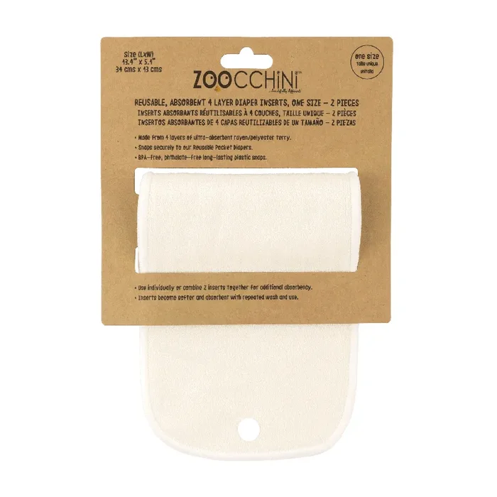 Baby/toddler Reusable Absorbent 4 Layer Pocket Diaper Inserts – 2 Pack