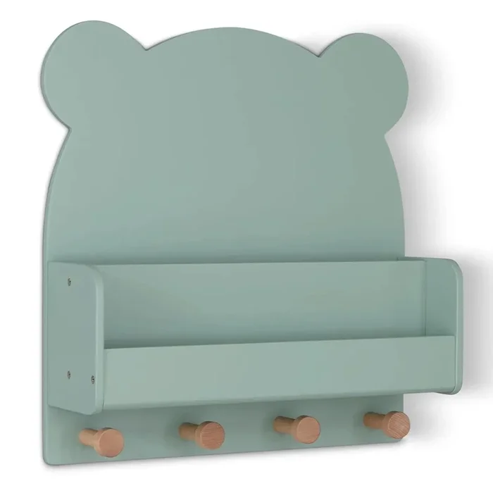 babyGap Brannan Bear Wall Shelf with 4 Hooks – Sage Green