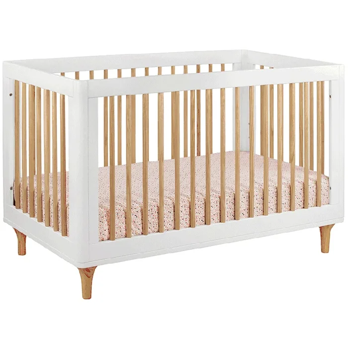 Babyletto Lolly 3-In-1 Convertible Crib with Toddler Bed Conversion Kit – White/Natural