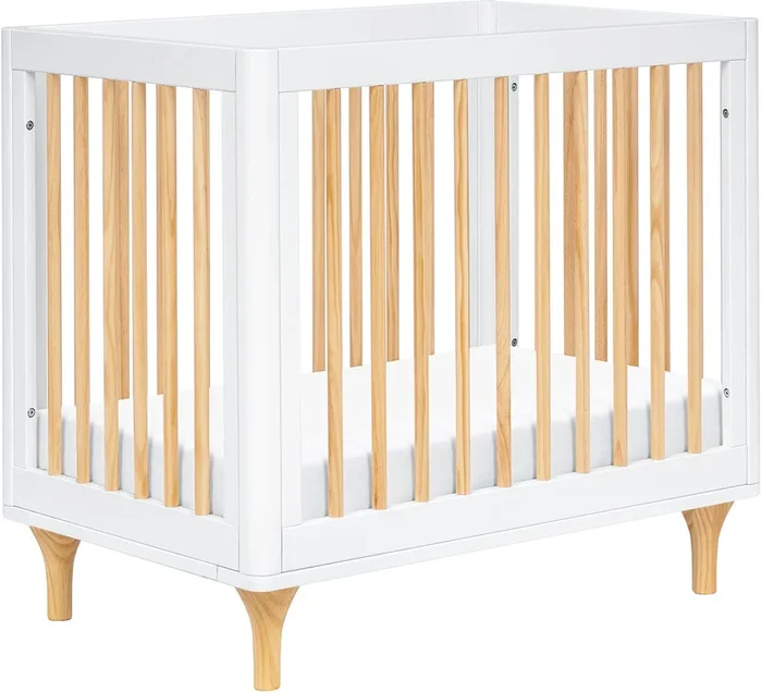 Babyletto Lolly 4-in-1 Convertible Mini Crib w/ Toddler Bed Conversion Kit – White/Natural