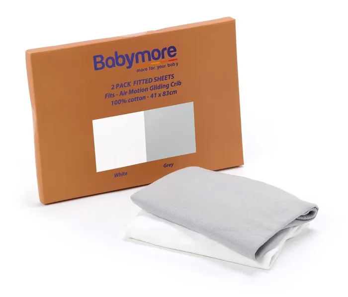 Babymore Air Motion Fitted Sheets – White & Grey