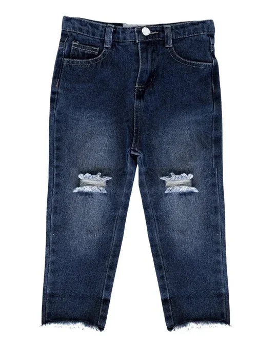Bailey’s Blossoms Dove Boyfriend Jeans- Dark Wash