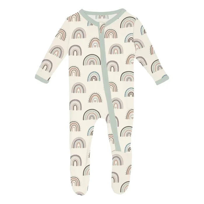 Bamboo 2-Way Zipper Footie | Earthy Rainbows