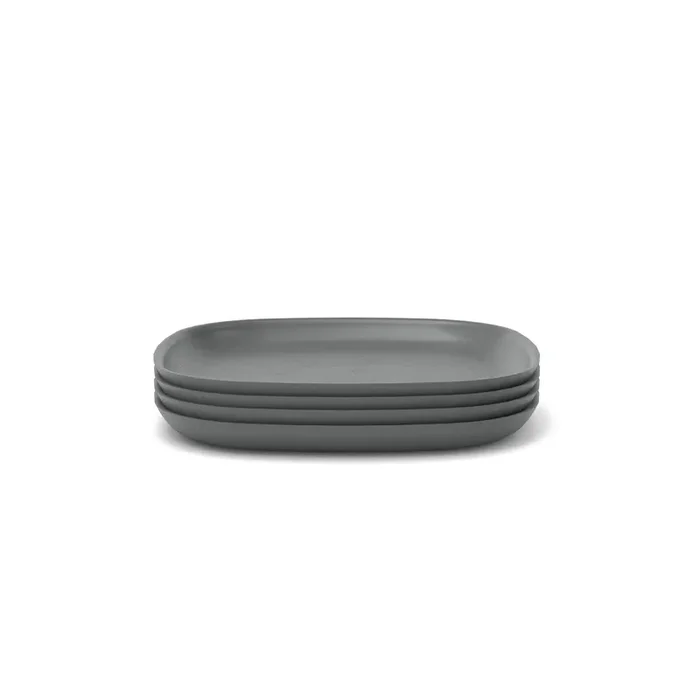Bamboo Medium Plate – 4 Piece Set – Smoke