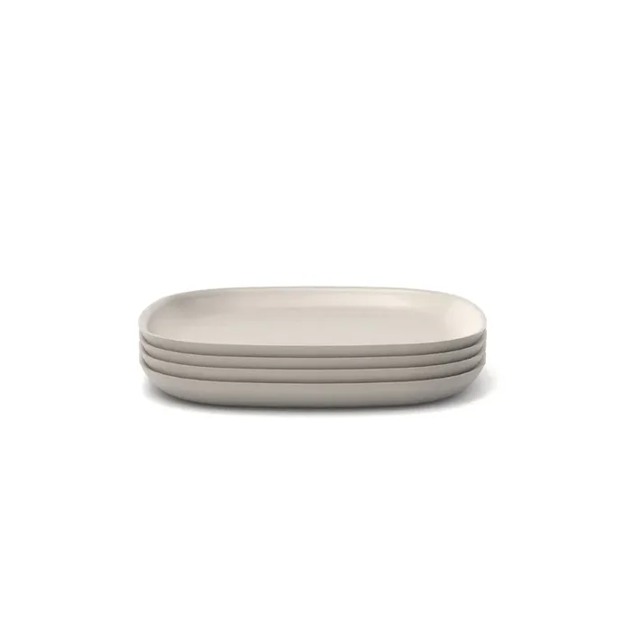 Bamboo Medium Plate – 4 Piece Set – Stone